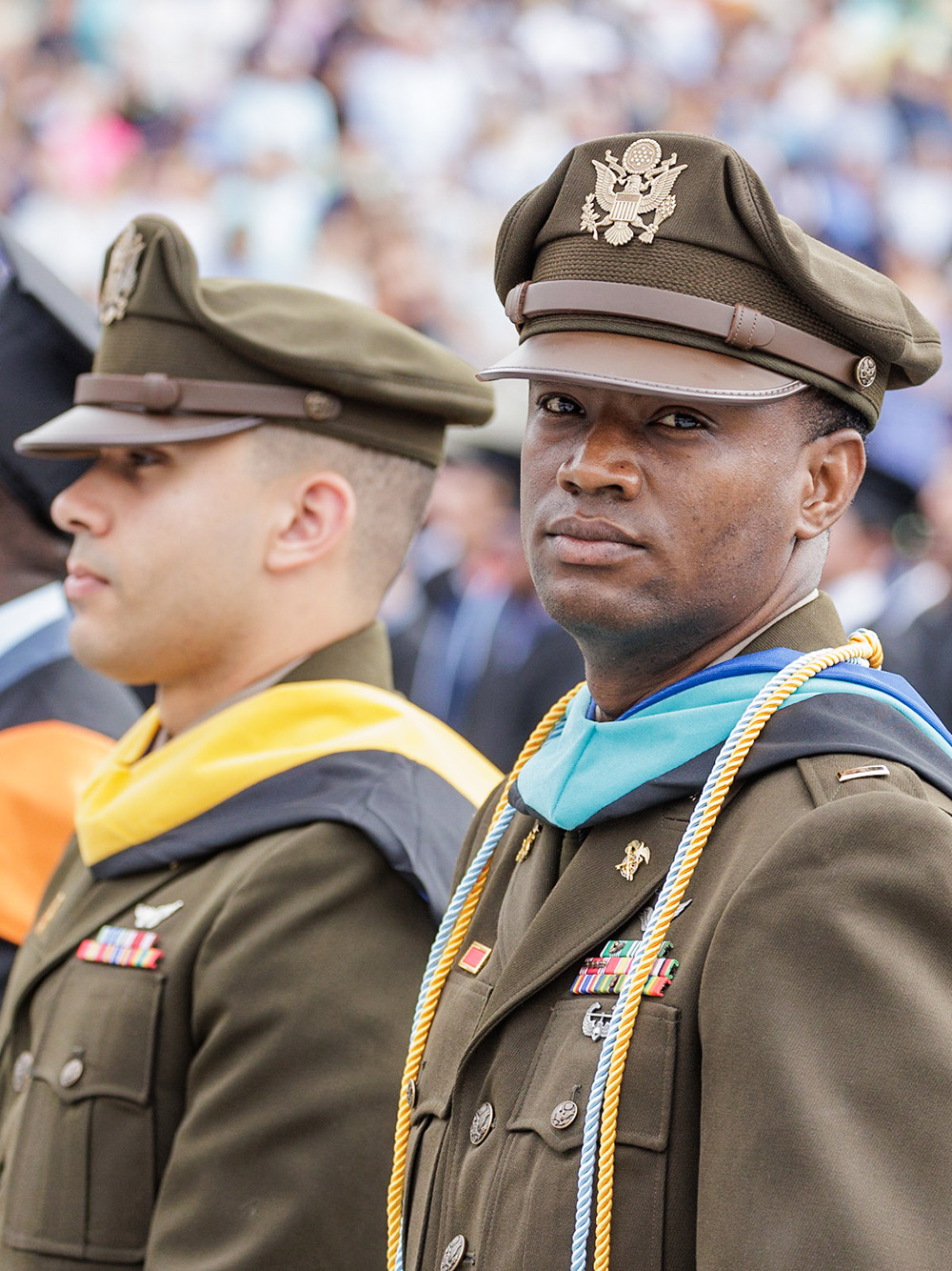 Georgia Southern ROTC student in uniform with medals and tassels.