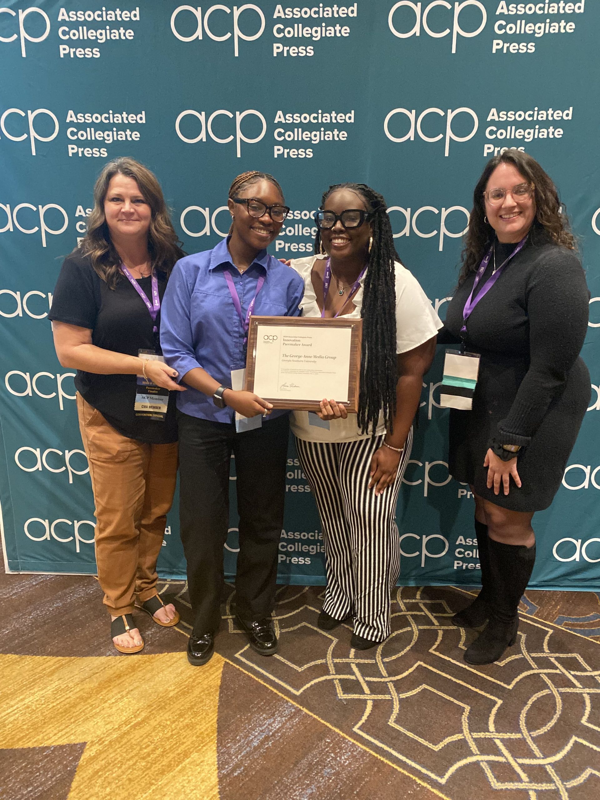 The George-Anne Media Group, a student-led media organization at Georgia Southern University, won a Pacemaker Award for Innovation at the College Media Association conference held in New Orleans, Louisiana.