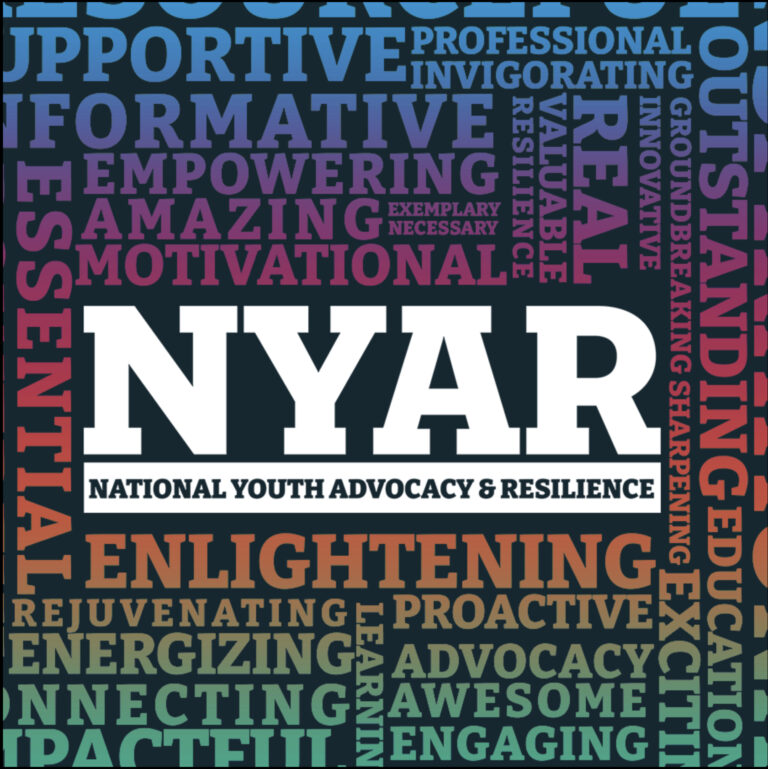 A colorful word cloud graphic featuring the acronym 