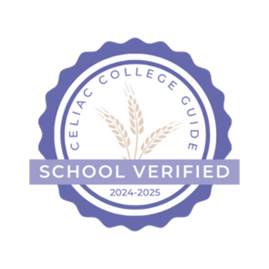 A badge showing Georgia Southern is a verified school for 2024-2025 by the Celiac College Guide.