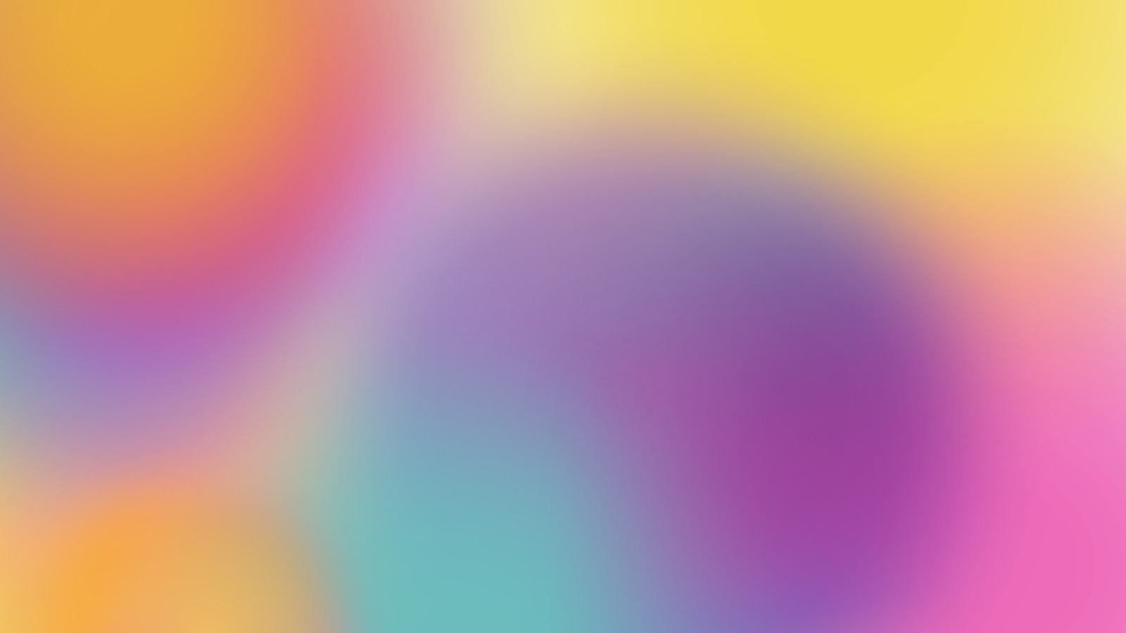 A smooth, soft abstract gradient background featuring a blend of warm and cool tones, transitioning from vibrant orange and yellow to purple, pink, and subtle hints of turquoise.