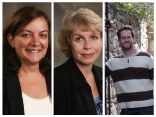 (from left to right) Professor's Asli Aslan, Marina Eremeeva and John Van Stan have recently been awarded a more than $233,000 grant from the Georgia Department of Natural Resources and the National Oceanic and Atmospheric Administration to aid their research project titled “Identification of the sources of pathogens in wetland sediments and their influence on beach water quality.”