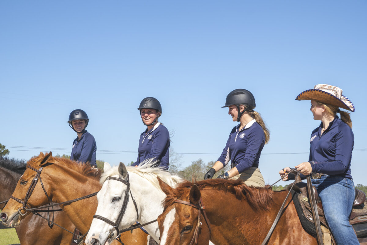 4 Students on the back of horses